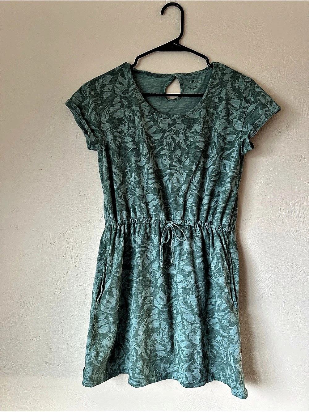 L.L.Bean Floral Mini Dress in Green Size XS